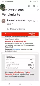 Importe en dólares debitado, no reconocido