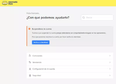 No puedo validar mi cuenta de mercadolibre