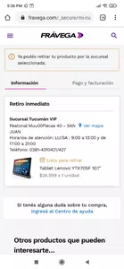 Error en sucursal de retiro fravega