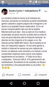 Estafa de calzados.argent con la empresa uala