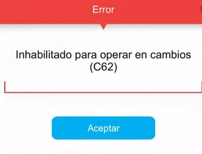 Banco ciudad. error "inhabilitado para operar en cambios (c62)"