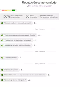 Cambiar de rojo a verde oscuro por tener 100% calificaciones positivas