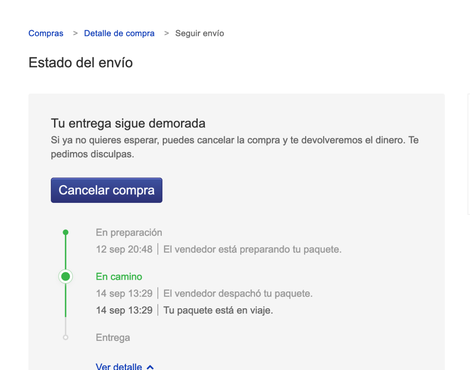 Envio demorado 1 mes en correo argentino