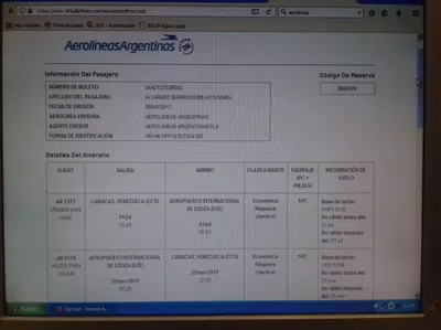 Que reubiquen a mi señora en un vuelo buenos aires- caracas