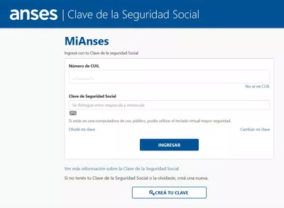 No puedo entrar a mi anses