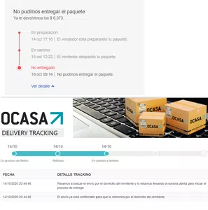 Mercadolibre y ocasa, no "pudimos entregar la entrega"
