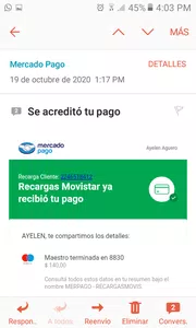 Quiero que me devuelvan las dos recargas y me voy a cambiar de empresa