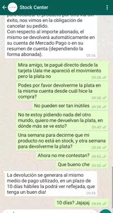 Quiero que stock center me devuelva mi plata
