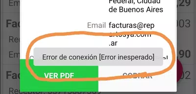 Error al enviar factura