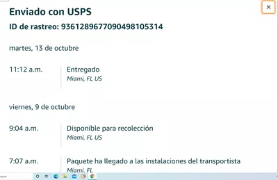 No me dan estado de envio de mi paquete
