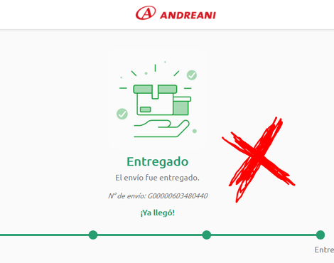 "el envío fue entregado" pero yo no lo recibí