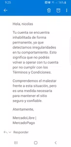 Cuenta suspendida con dinero en cuenta