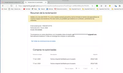Aún no recibo solución de google adwords desde mi reclamo hecho el 18/10/2020