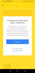 Inhabilitada para vender por error en validacion de identidad