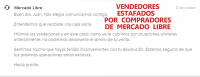 Vendedores estafados por compradores de mercado libre