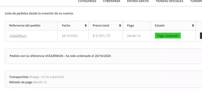 Ni noticias de mi pedido