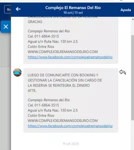 Devolución del dinero que pagamos por una reserva que cancelamos