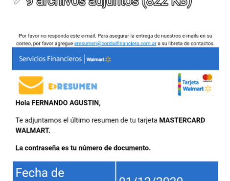 Pago por una tarjeta walmart que nunca use