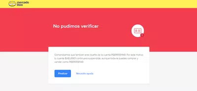 Cuenta suspendida y error de mercadolibre
