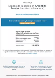 Solicitud de reintegro compra sin entrega de argentina relojes