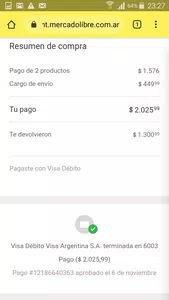 Importe devolución menor
