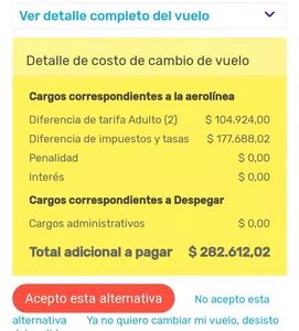 No me dan el nuevo ticket de vuelo