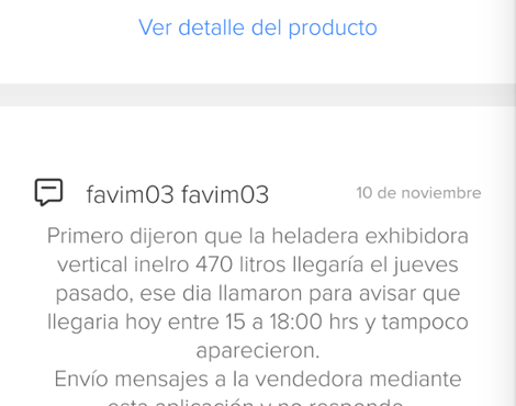 No llega el producto y no responde mensajes ni llamadas