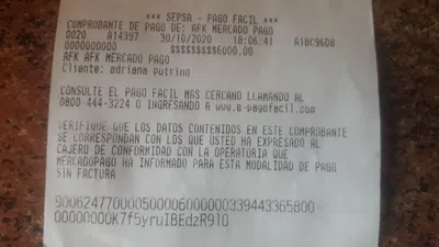 Reclamo de ingreso de plata