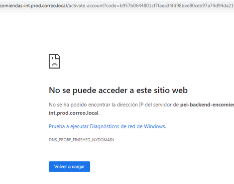 Alta para envio internacionales no funciona ip caido