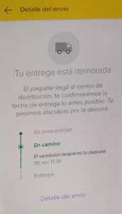 Demora en la entrega del producto