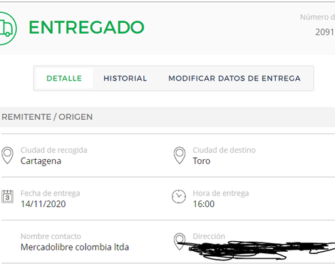 Inconsistencia  en entrega de producto vendido