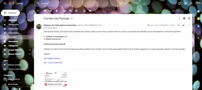 Cambio de prendas