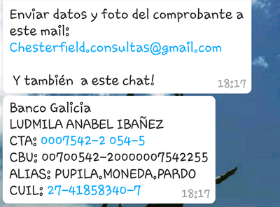 Estafa chesterfield interiores - ludmila anabel ibañez cuil 27-41858340-7