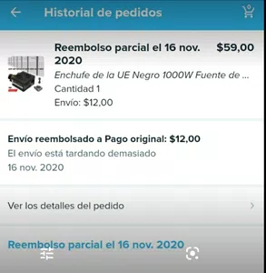 Exijo que me reembolsen mi dinero 59,00 dolares