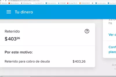 Retencion dinero en mercadopago