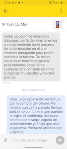 Vendedor samsung oficial de ml argentina no da factura por compra de celular