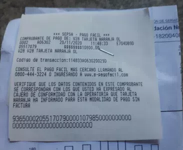 Pago no registrado
