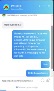 No responden por ningún canal para tramitar garantía