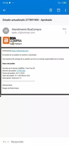No me llegan los diamantes por el pago hecho en boacompra