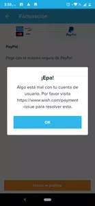 Cuenta bloqueada en wish