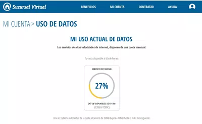 No me da la cuota de navegación contratada