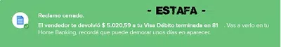 Estafa mercado libre