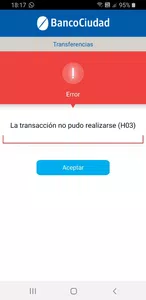 No puedo realizar transferencias desde home banking