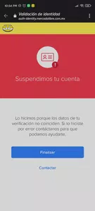 Cuenta suspendida