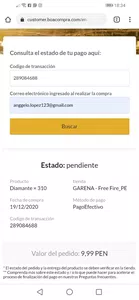 No me llega mis diamantes en free fire