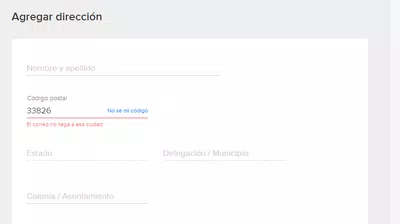 Mercado libre no permite envíos a mi codigo postal