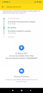 Código de seguimiento disponible en las prox horas