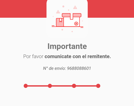 Andreani error, comunicate con el remitente