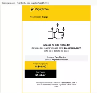 Boacompra Me sale pendiente y ya hice el pago respectivo