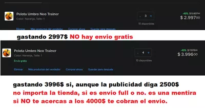 El falso envio gratis
